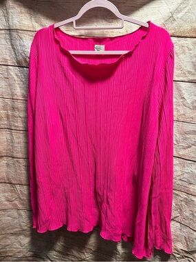 A new day hot pink stretchy blouse-Ladies XXL